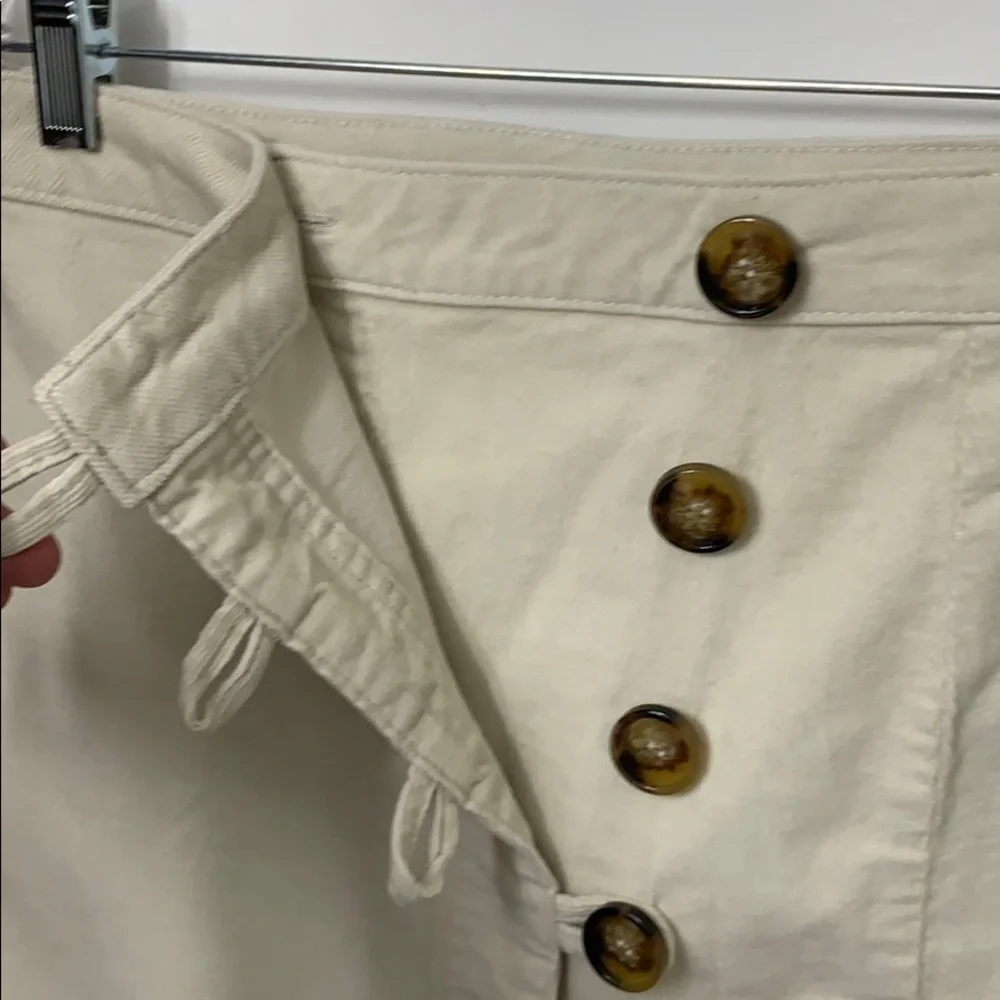 By Together, Cream corduroy miniskirt with tortoise color buttons 🌟HP 9/20🌟
